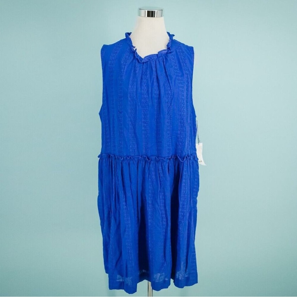 Draper James Plus Size XXL Blue Babydoll Sleeveless Embroidered Eyelet Dress